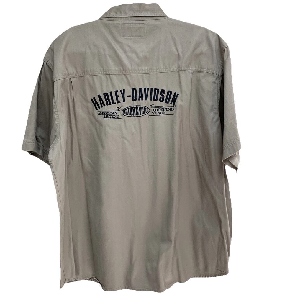Harley Davidson Annapolis MD Cotton Mens Short Sleeve Button Down Embroidered XL
